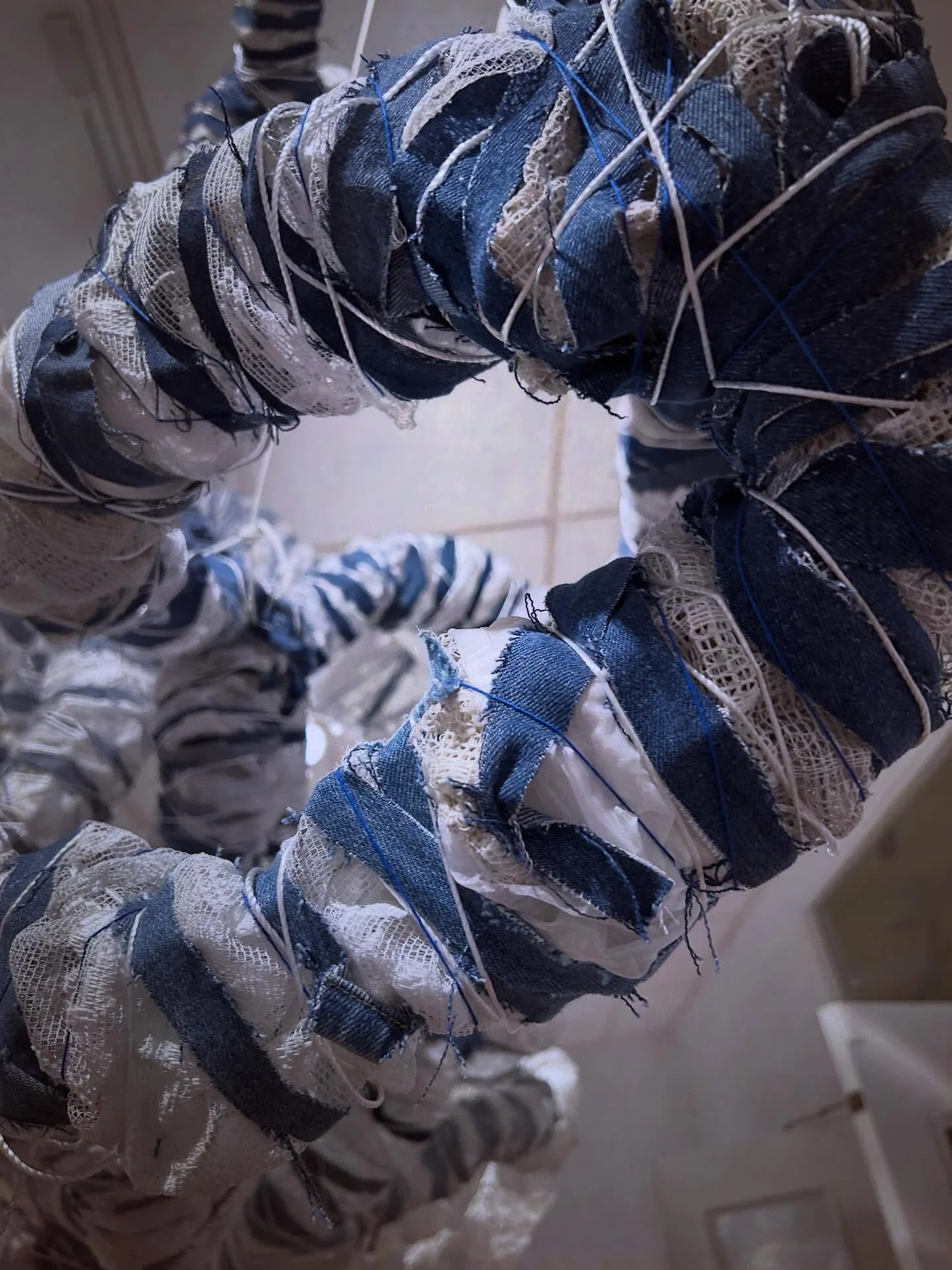 This body of work speaks to the mysterious waters of my ancestry. Come see it at @moafortcollins, opening tonight and up though 3/15! 
.
#chelseagilmoreart #installationart #sculptureart #fiberarts #sculpture