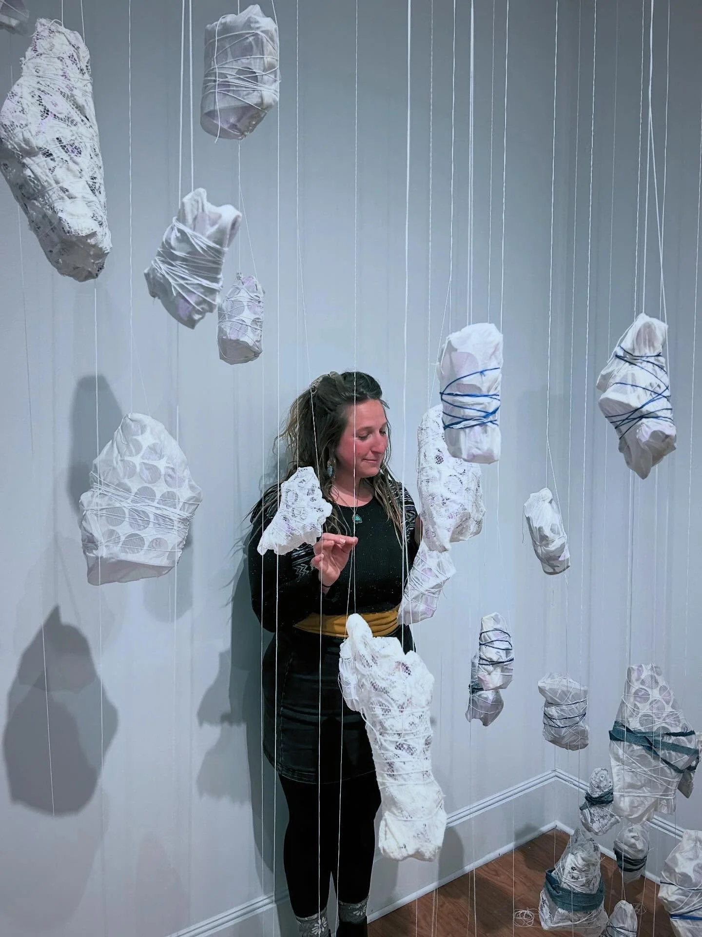 Two more weeks of this magic at @moafortcollins. Visit before March 15! This is about the color blue, it is about water and memories and dreams and ancestors, it is about the deepest part of the river. 
..Cant make it to the museum? I made the whole 