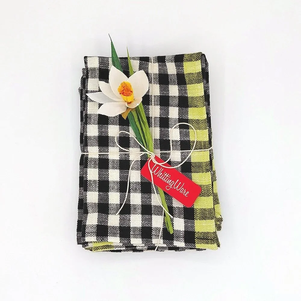 SOLD OUT "Checkered Picnic" Set of 4 Napkins, 100% cotton, 17” x 20”, $34 per set