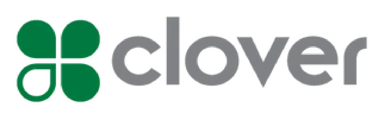 Logo of Clorox, featuring a green four-leaf clover with a white outline and the word 'clover' in gray lowercase letters.