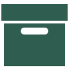 A green filing cabinet with a closed drawer.