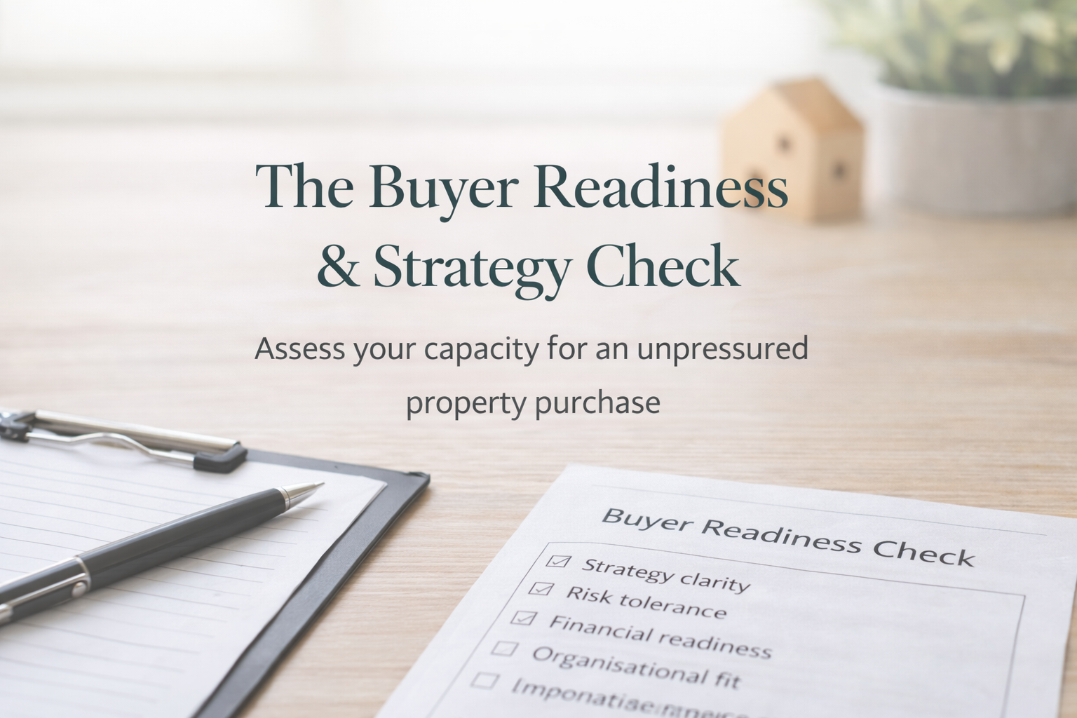 The "Buyer Readiness & Strategy Check" is a 30min free strategy and readiness session with an experienced Buyer's Agent