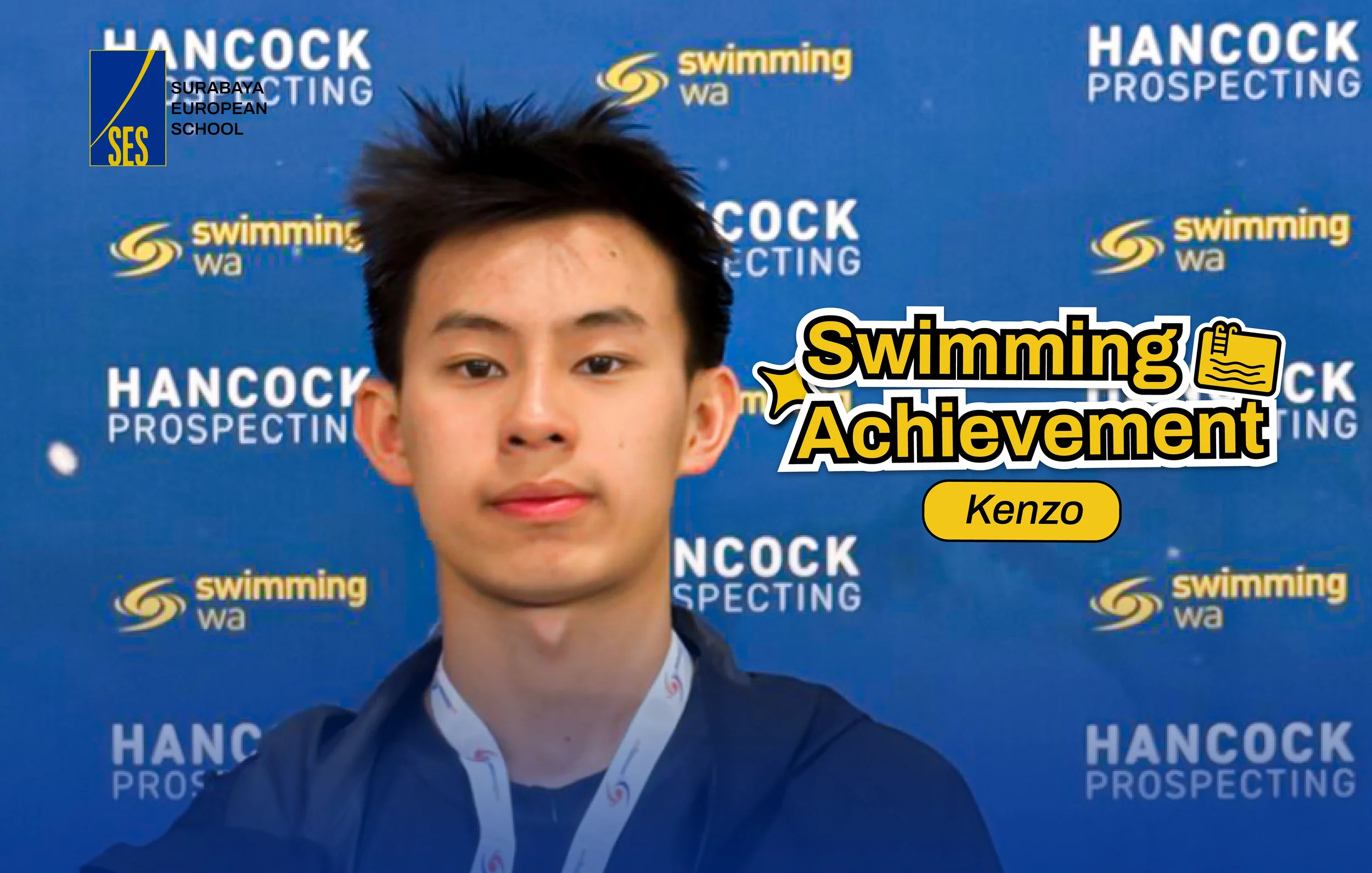 Kenzo Achieves Four-Medal Success in Competitive Swimming 