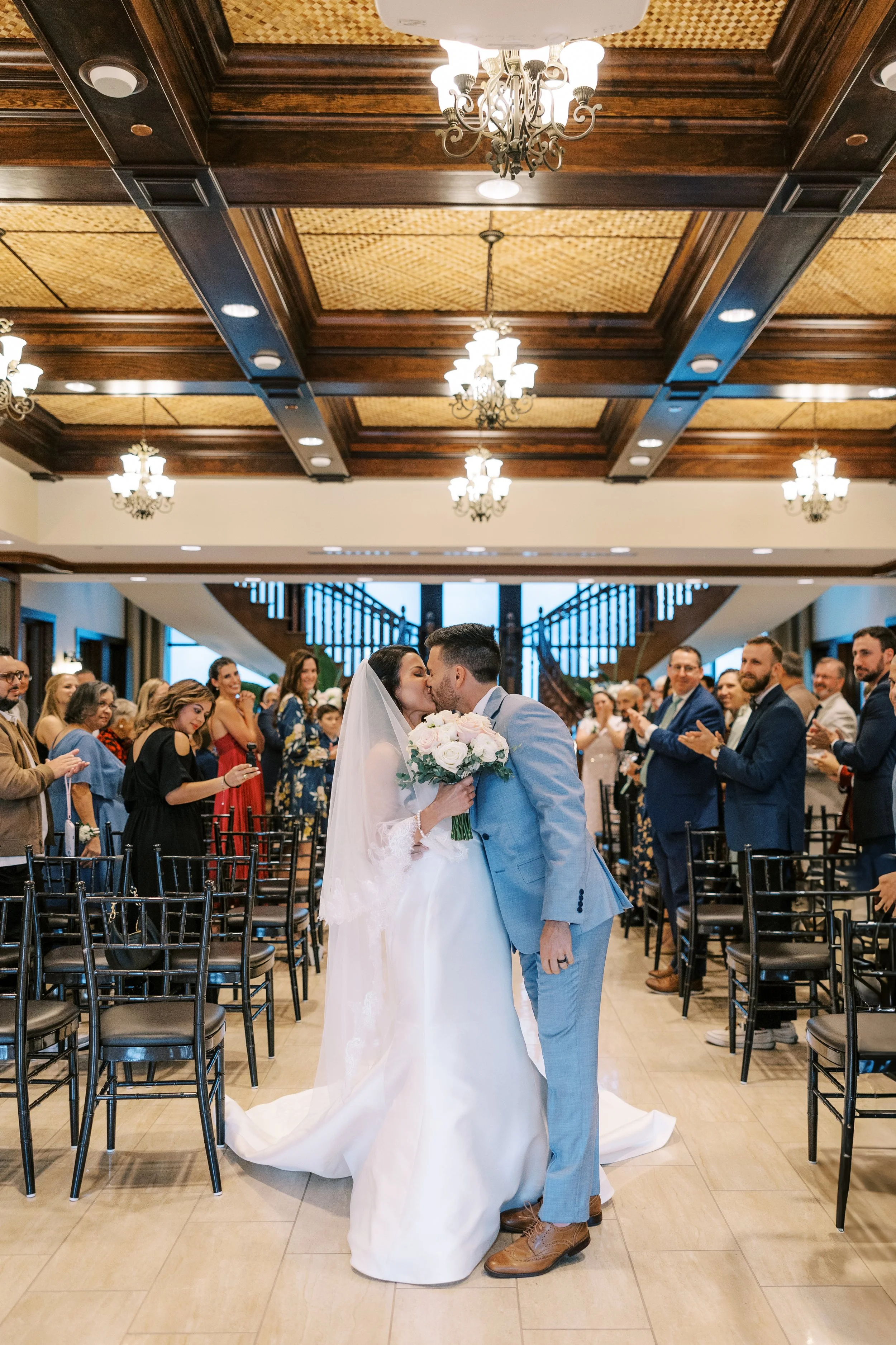 First kiss Orlando wedding photo 