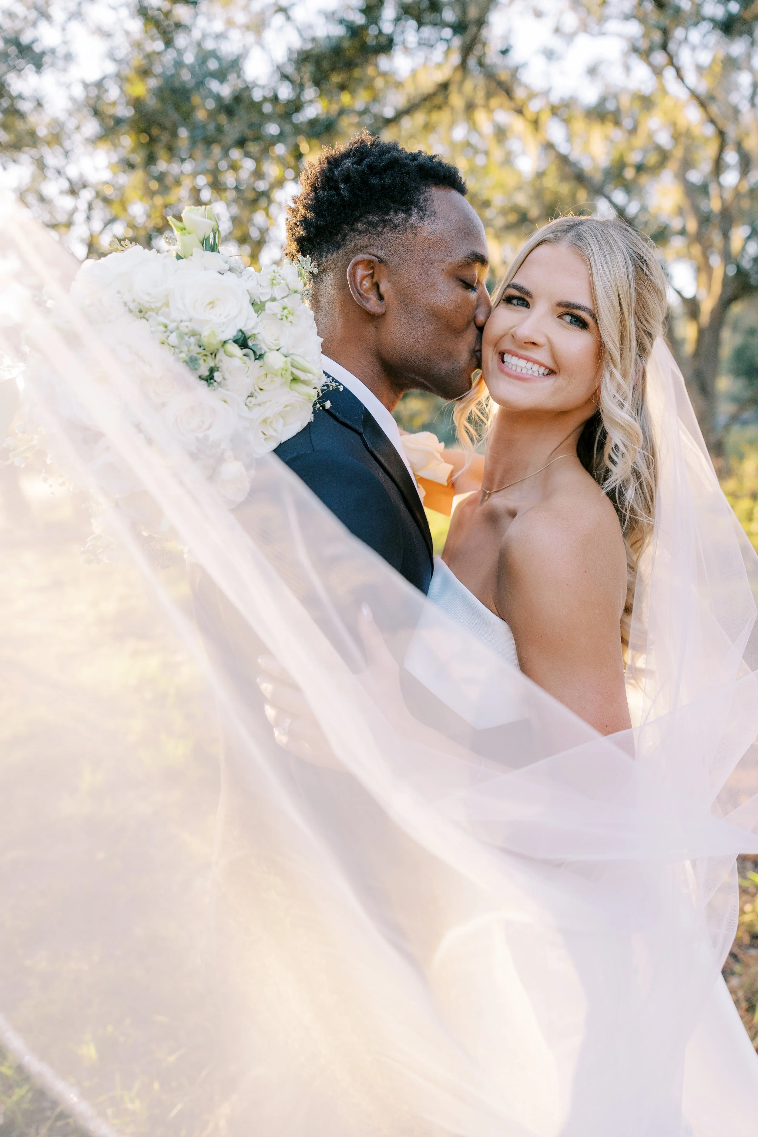 Bride and groom portrait on their Central Florida wedding day