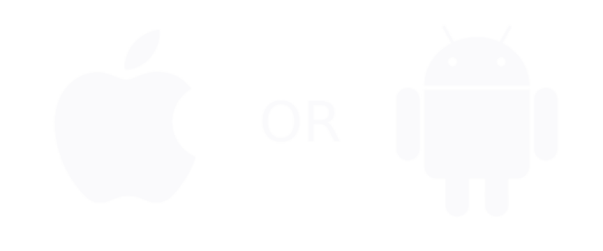 Comparison of the Apple logo and the Android robot logo with the word 'OR' between them.