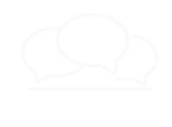 Four overlapping speech bubbles on a black background.