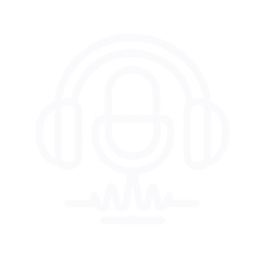 Icon of a person wearing headphones with a microphone, representing a podcast or audio communication.