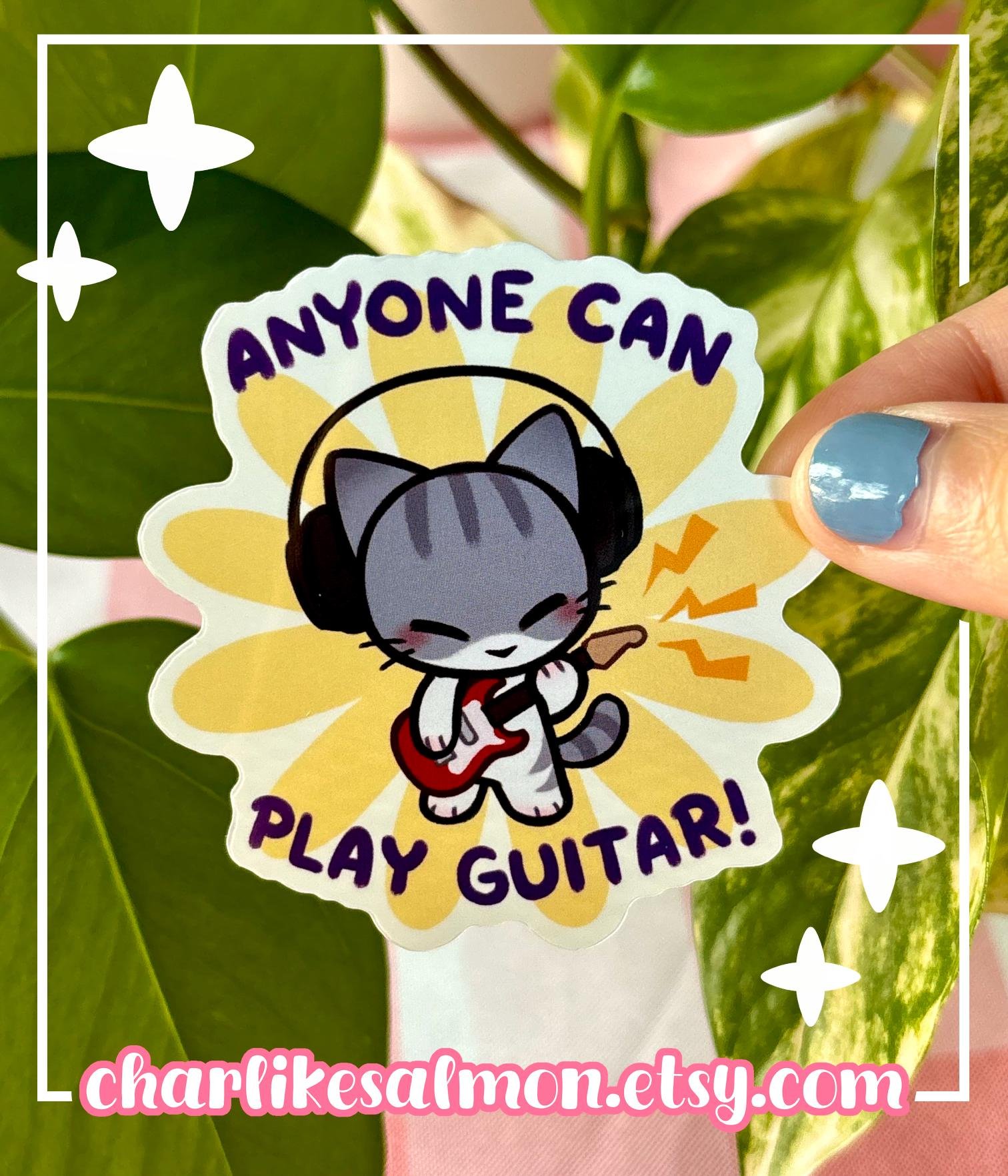 Cat Guitar Sticker