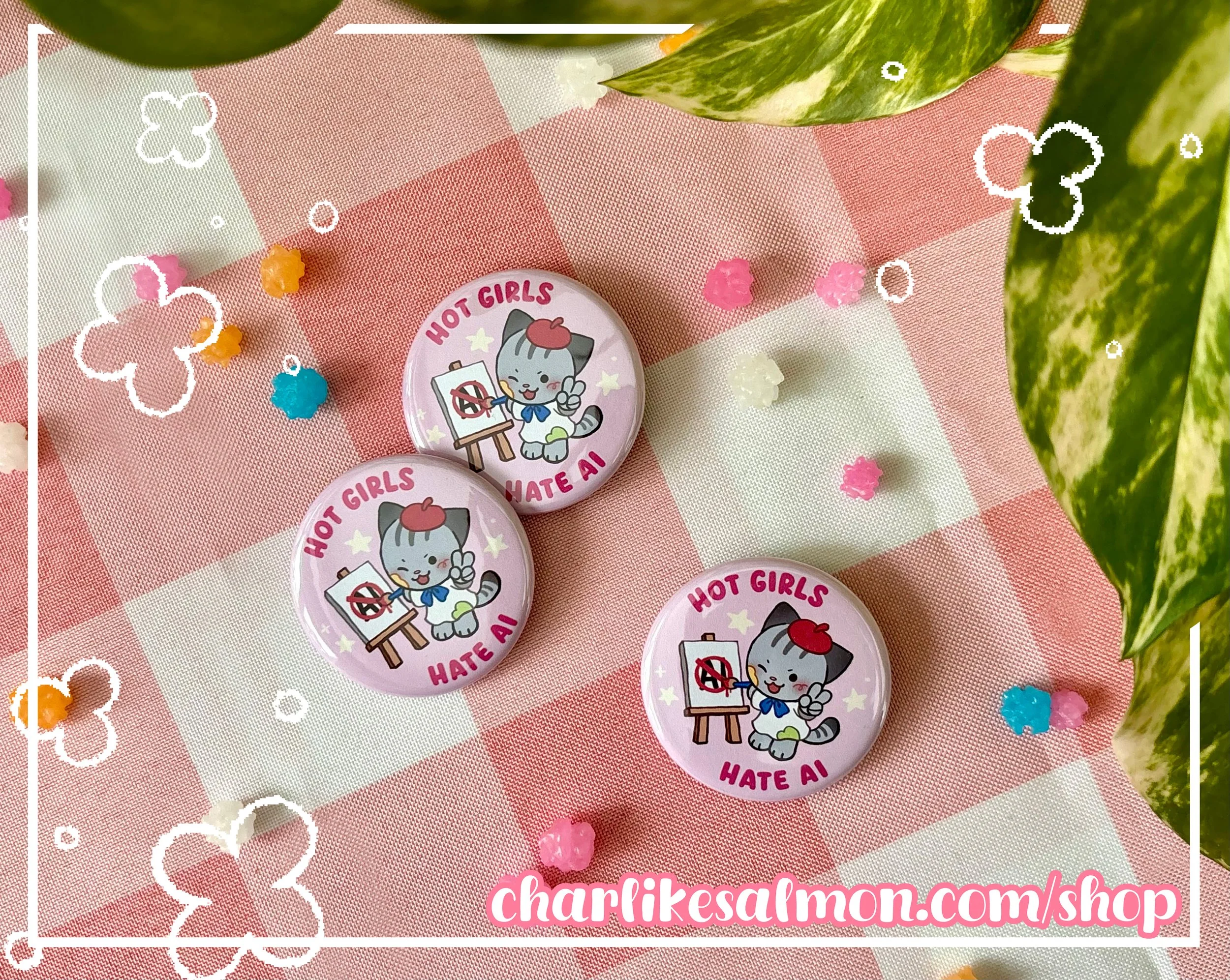 'Hot Girls Hate AI' Button