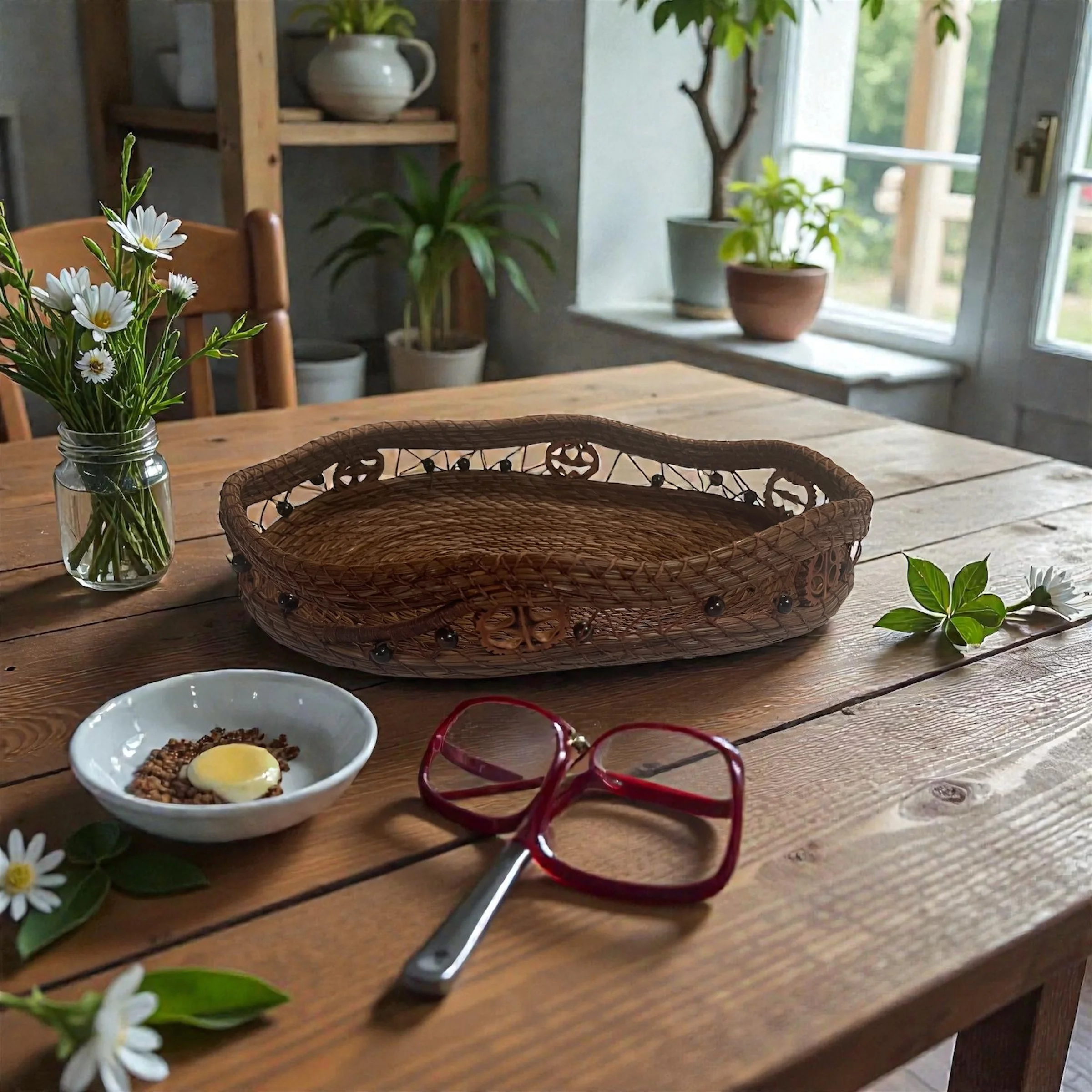 Walnut Shell Open Basket
