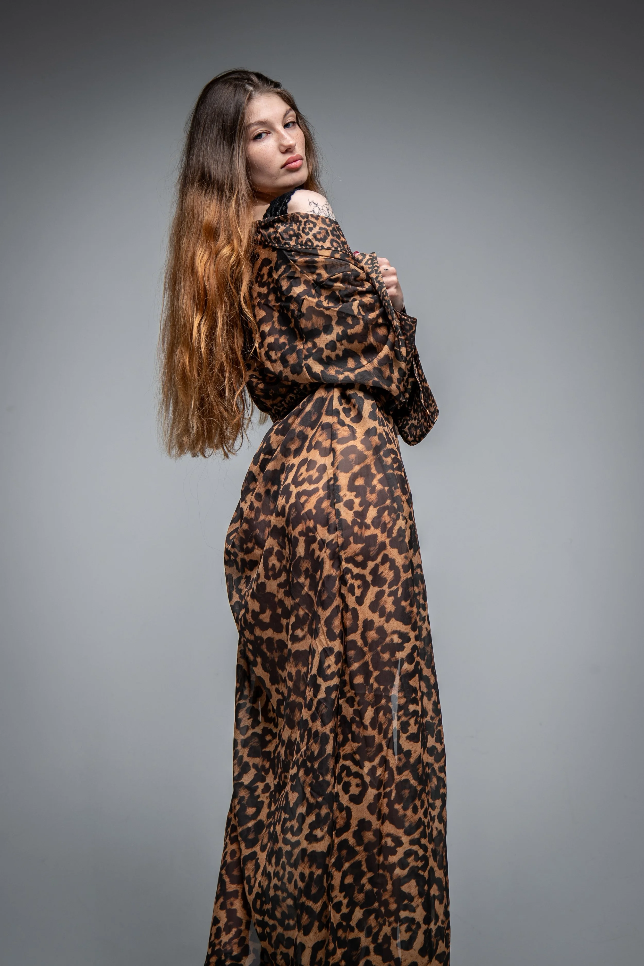 True Boutique Leopard Print Robe