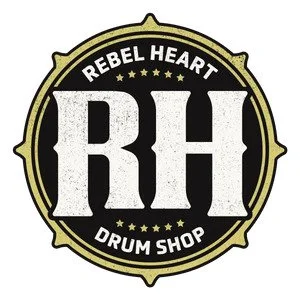 LOGO FOR REBEL HEART DRUM SHOP IN VAN NUYS  SOUTHERN CALIFORNIA