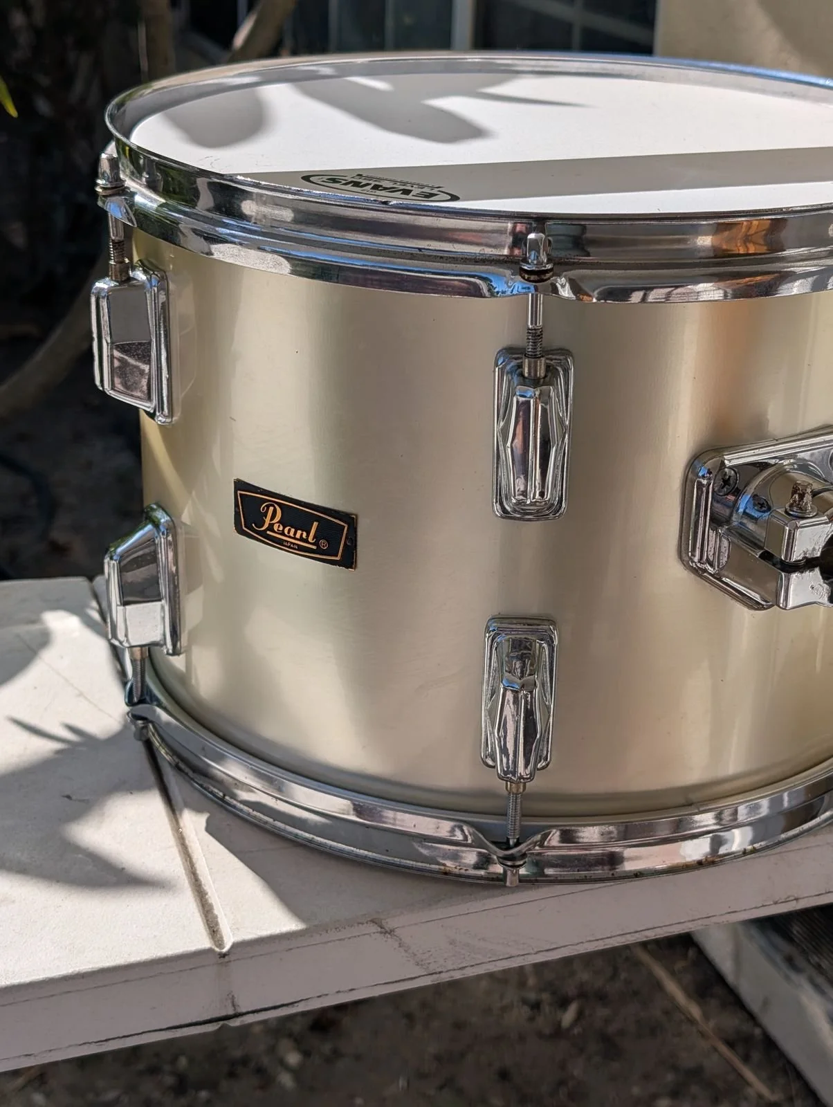 **SOLD** Pearl Wood Fiberglass 13" Rack Tom 1970s - Silver