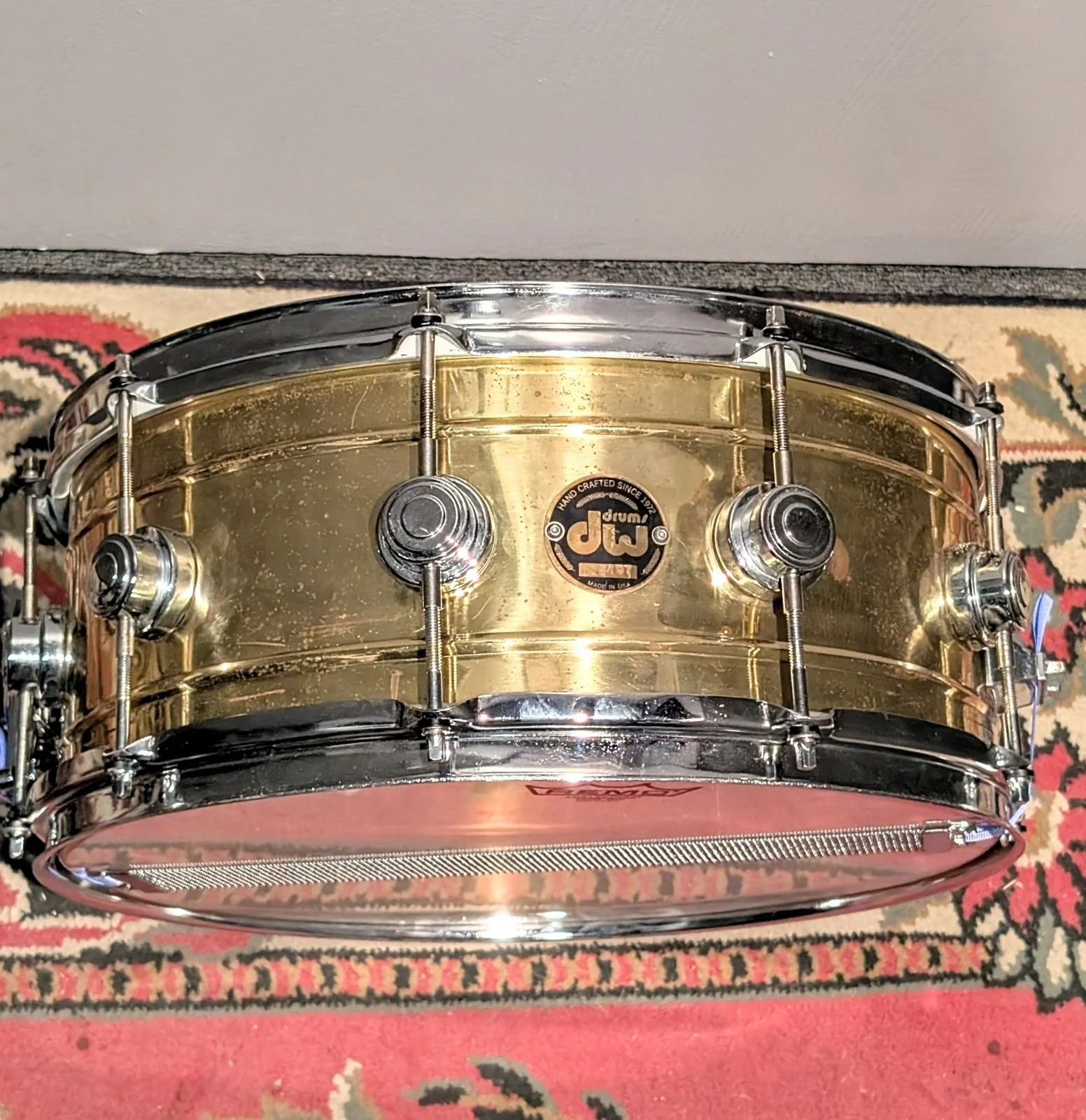 RARE DW vintage Concert Brass snare GON BOPS - CAMCO - 6.5x15" - 1970-1980's Lacquered brass