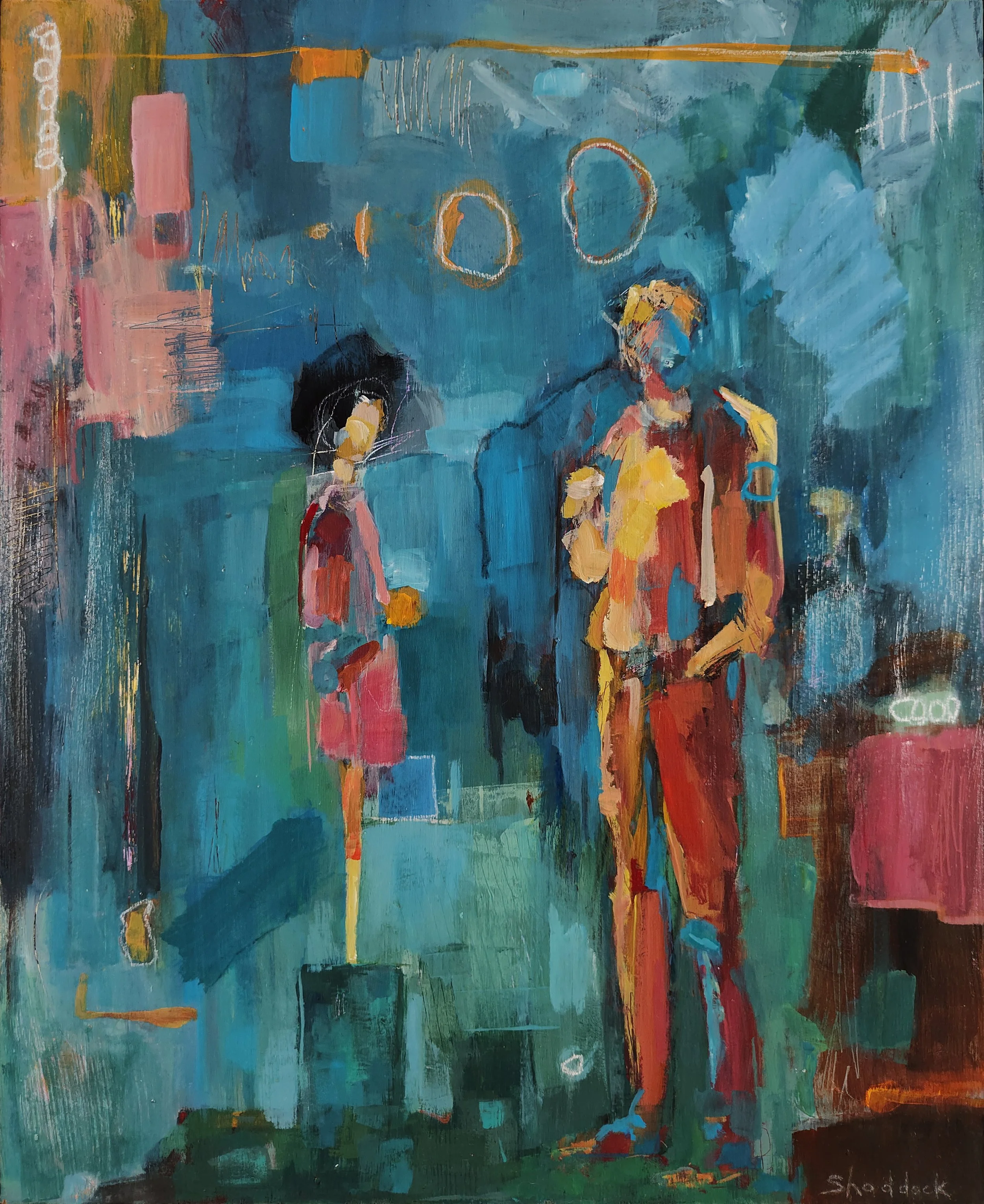 I See You Acrylic Abstract Figurative Painting