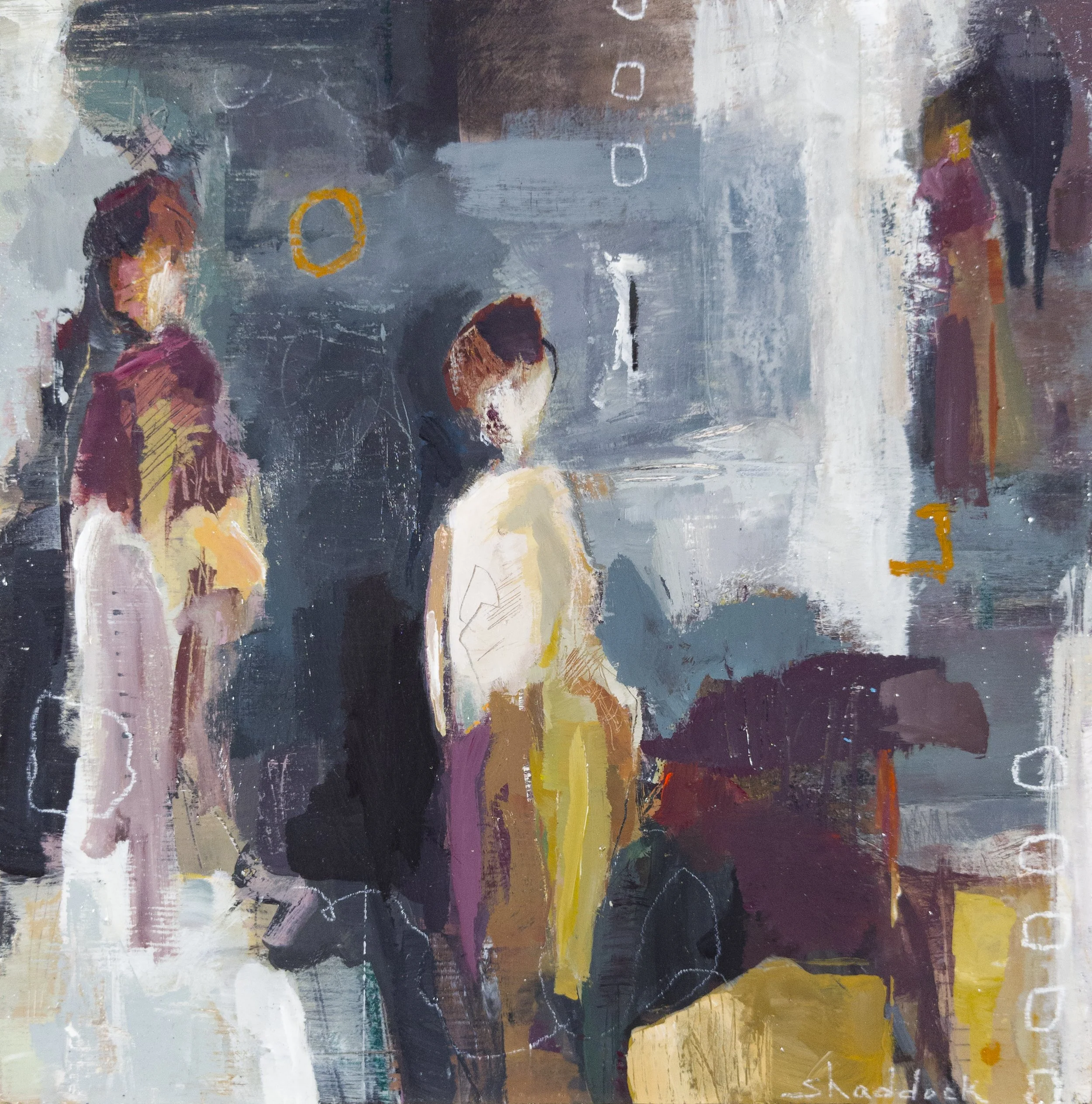 The In Between Acrylic Abstract Figurative Painting