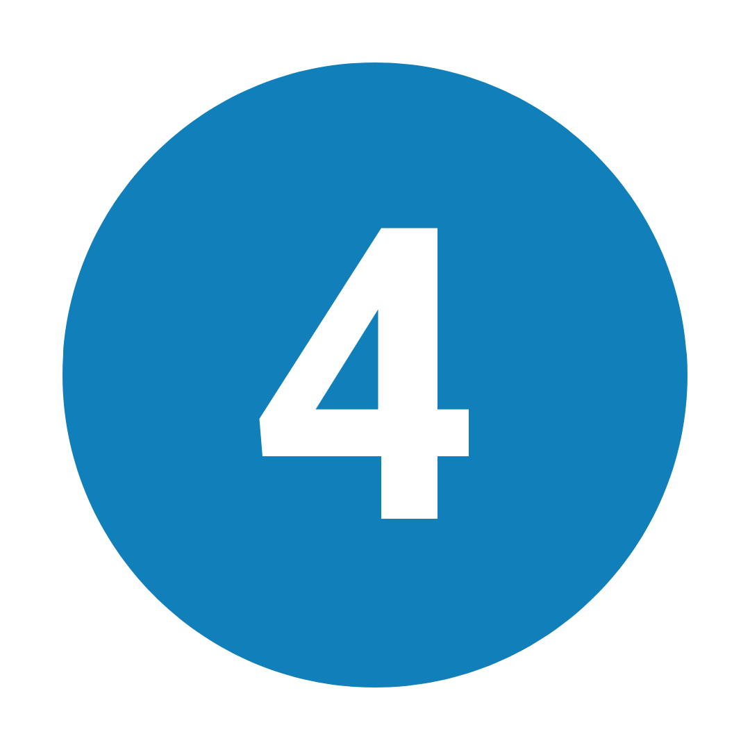 Blue circle with the black number 4 in the center.