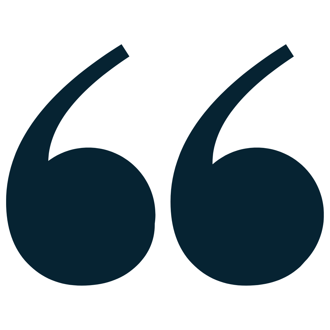 Large dark blue quotation marks