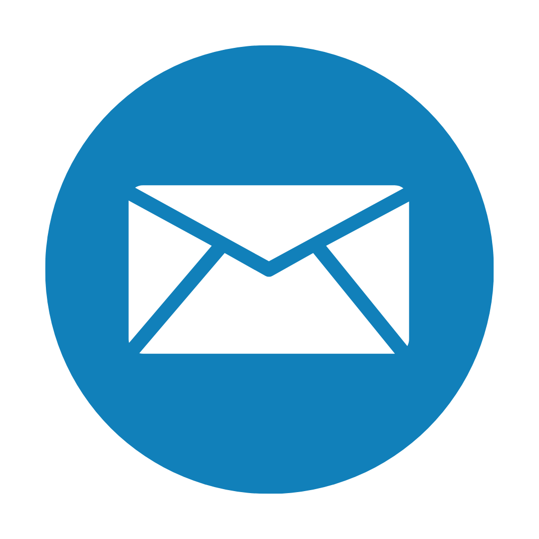 Email icon in a blue circle.
