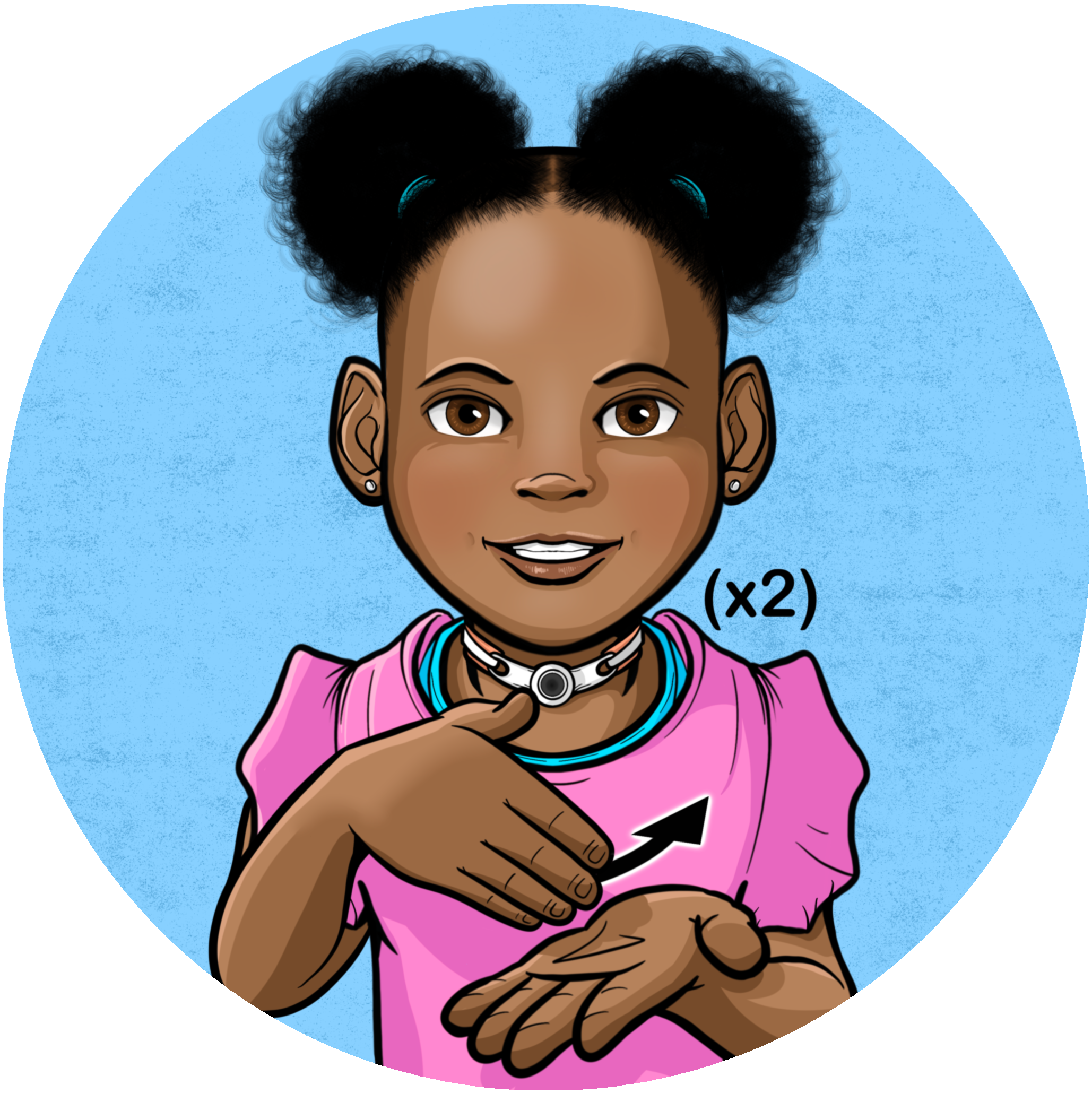 Little girl signing "BROOM" in ASL. There is a banner underneath that reads "Everyday objects, locations, and tools" as a downloadable ASL clip art set.