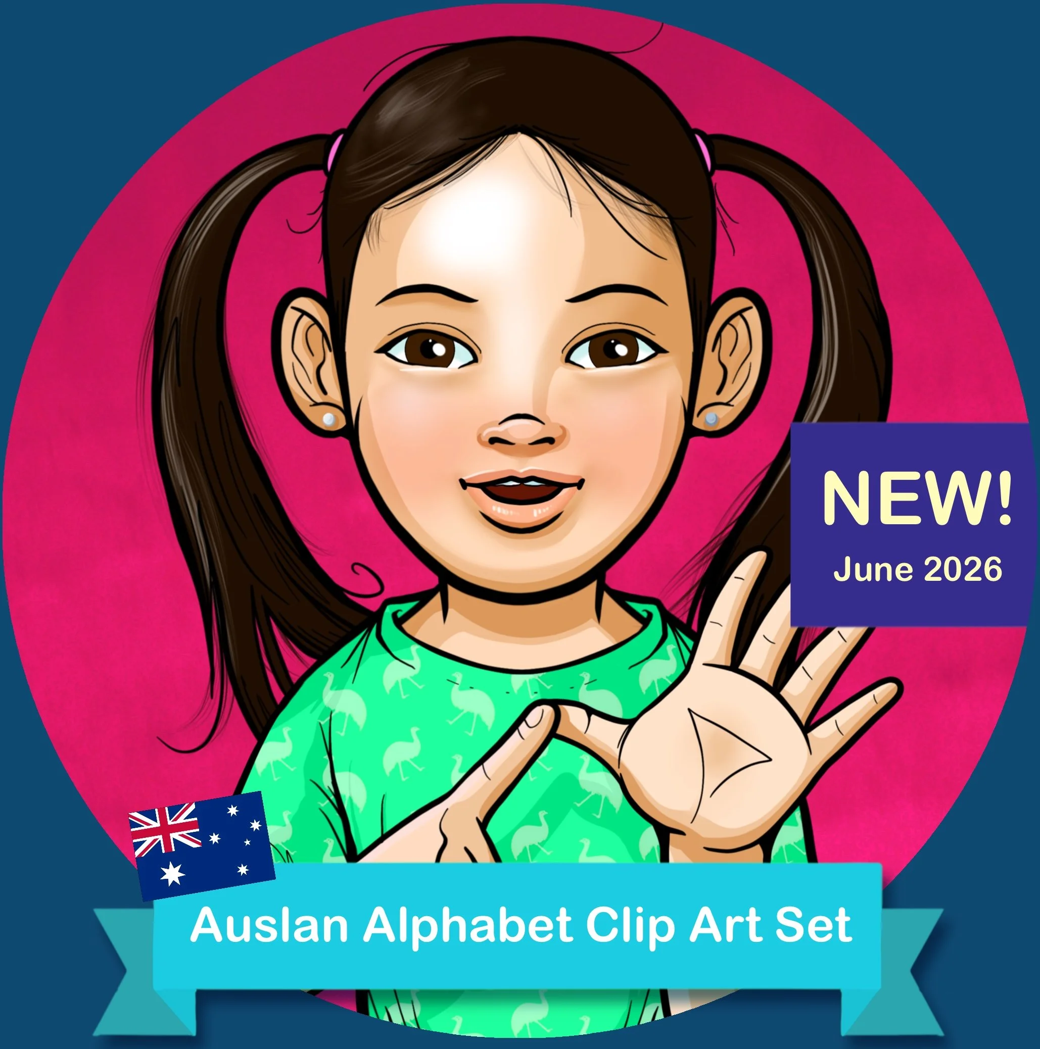 Auslan Alphabet Clip Art Set by 35 Corks Art Studio