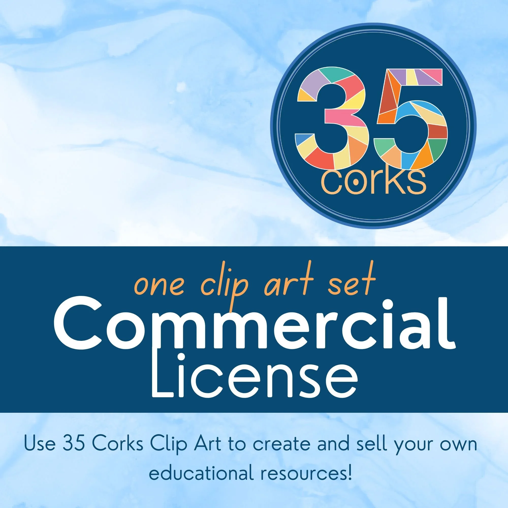 Thumbnail image - Commercial Use License for 35 Corks Art Studio clip art and illustrations - one clip art set