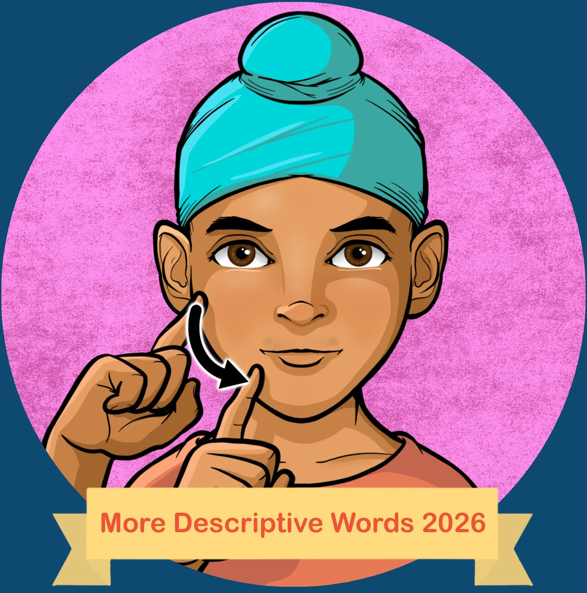 A boy with Sikh headdress signing DEAF in American Sign Language. 