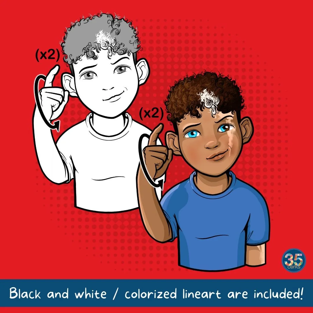 Black and white line art and colorized illustrations are included in the set.