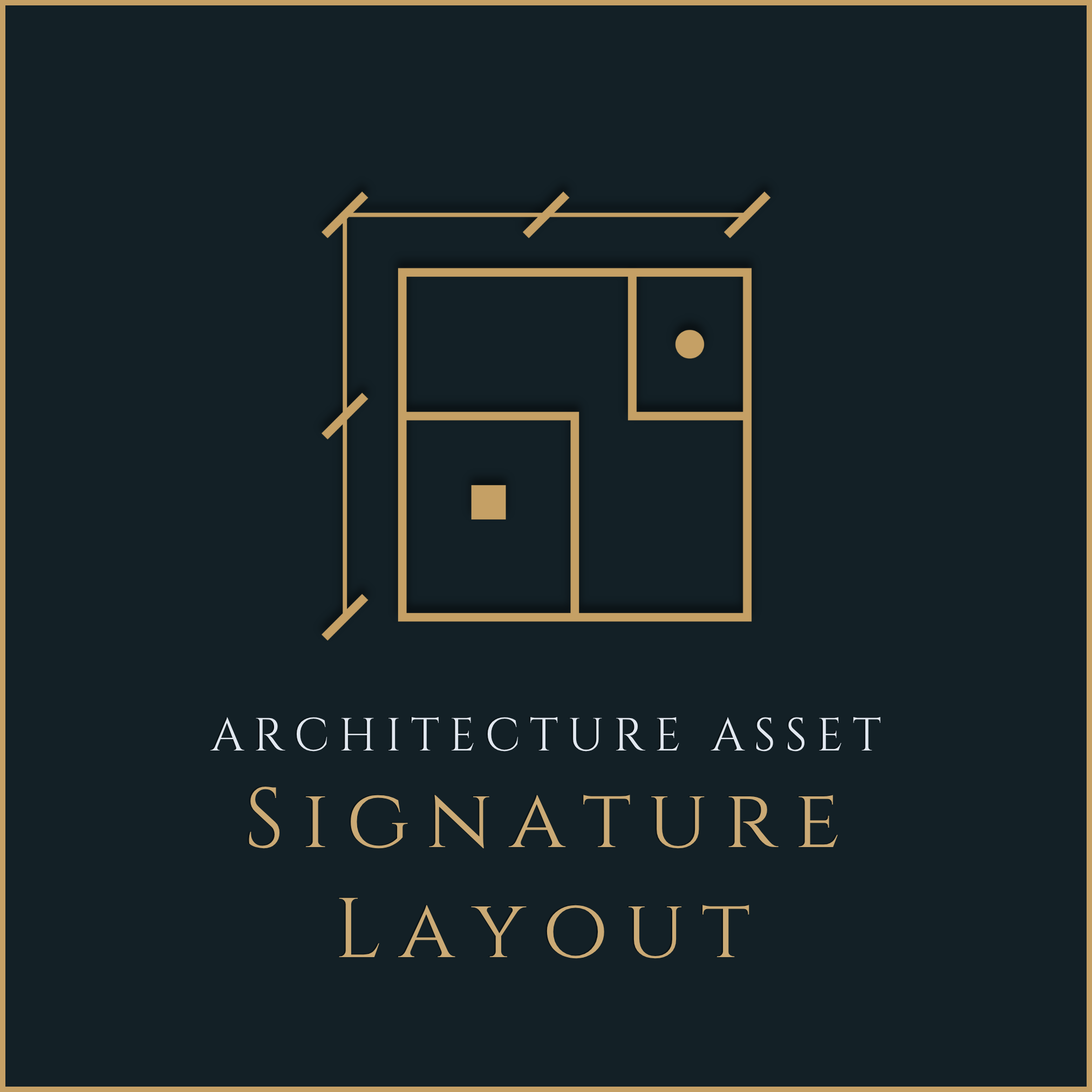 MGD-SL-02  The Signature Layout gold botanical icon by The Moonlight Garden Design Co for remote landscape architecture.