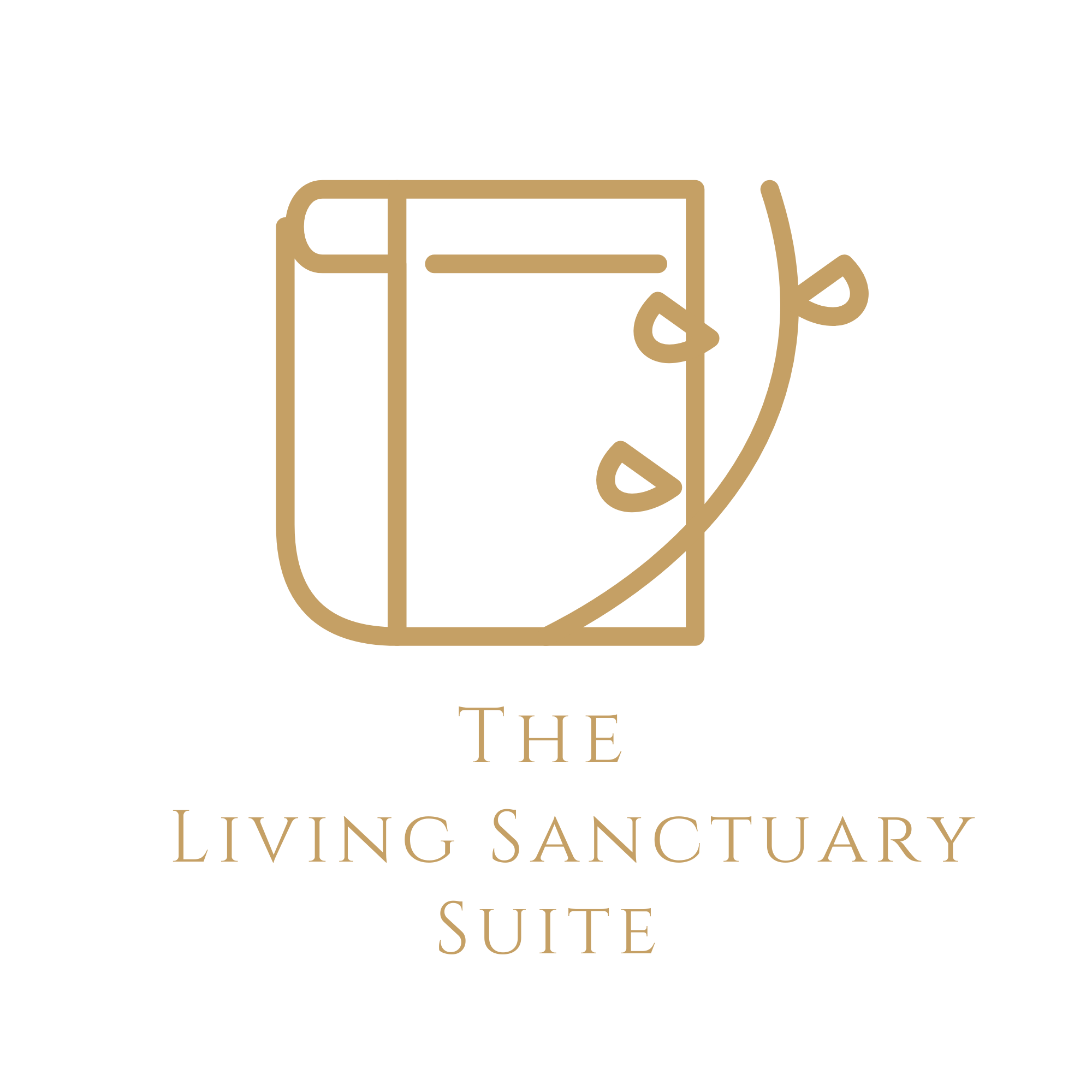 The Moonlight Garden Design Co. Living Sanctuary Suite SVG icon featuring architectural plans and botanical leaves.