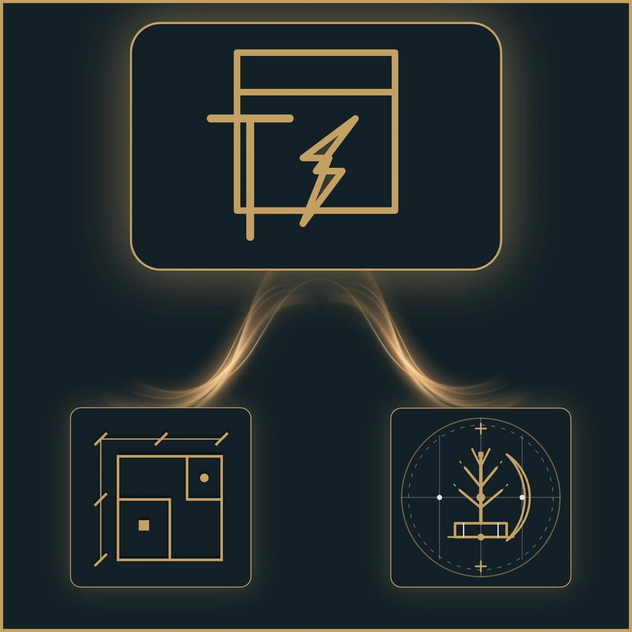 Technical Contractor Bundle showing Signature Layout Asset and Nocturnal Lighting Schematic in a clean build-ready layout