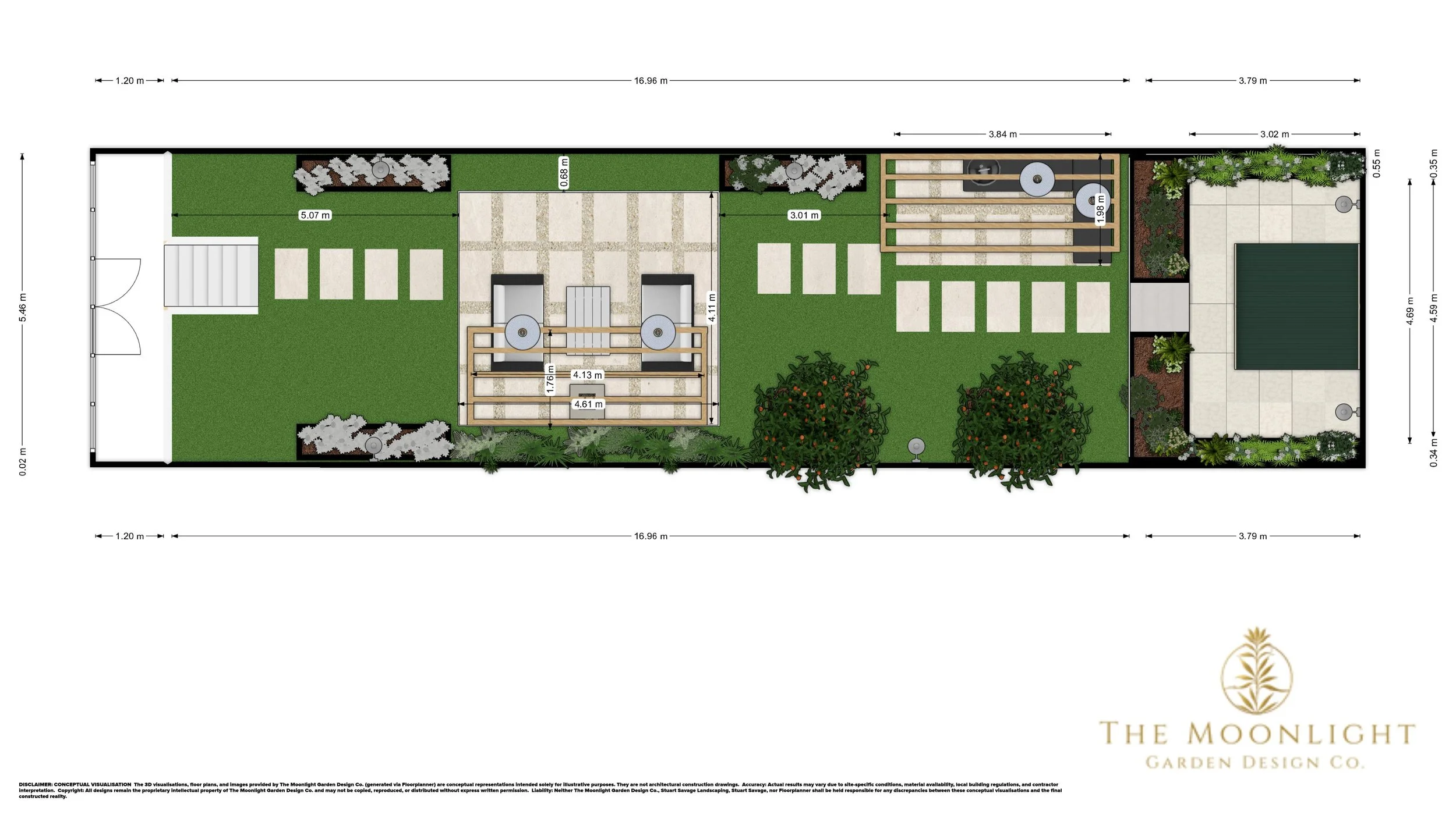 Technical 2D garden master plan showing architectural layout and spatial zoning for landscape contractors.