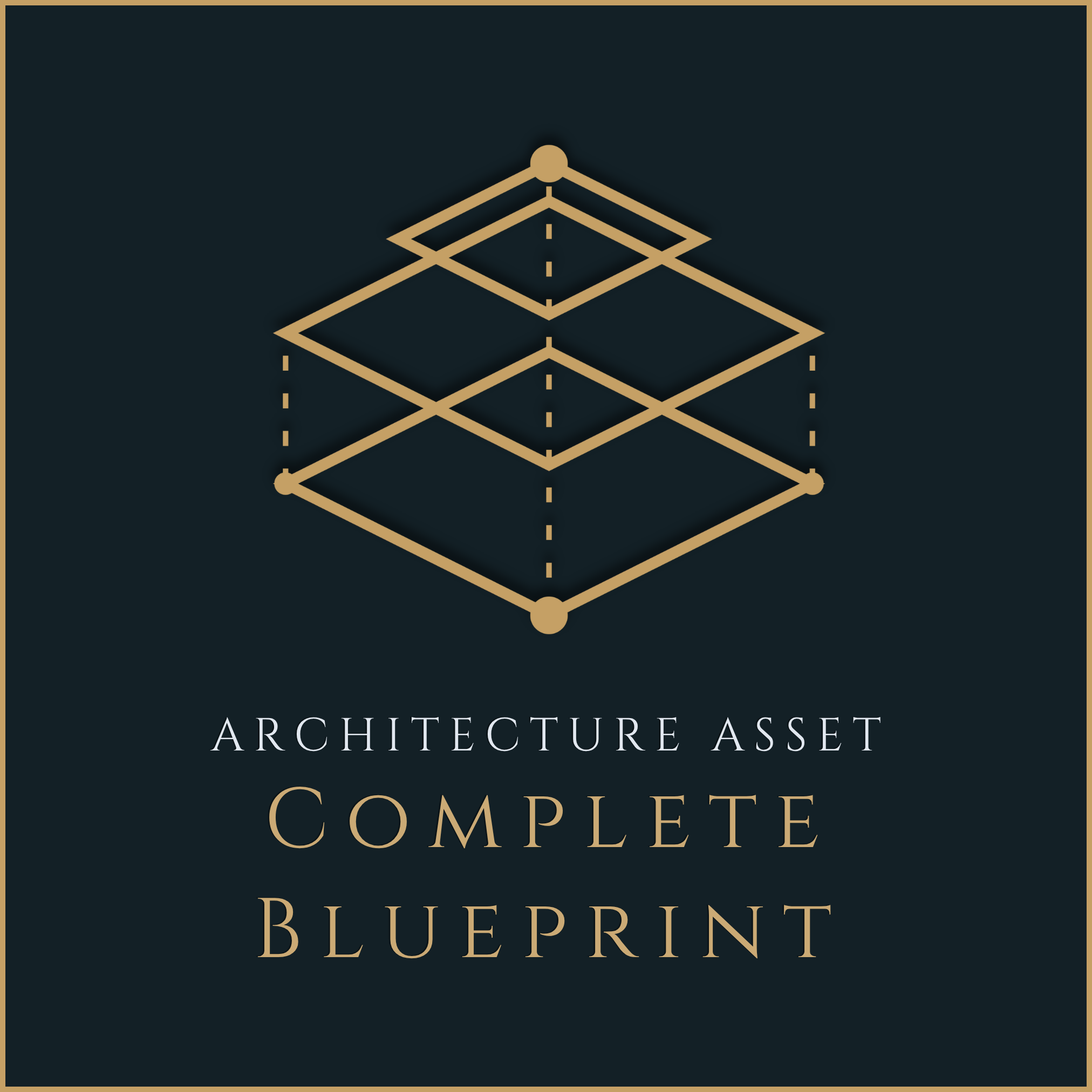 MGD-CB-03 The Complete Blueprint Asset gold botanical icon by The Moonlight Garden Design Co for remote landscape architecture.