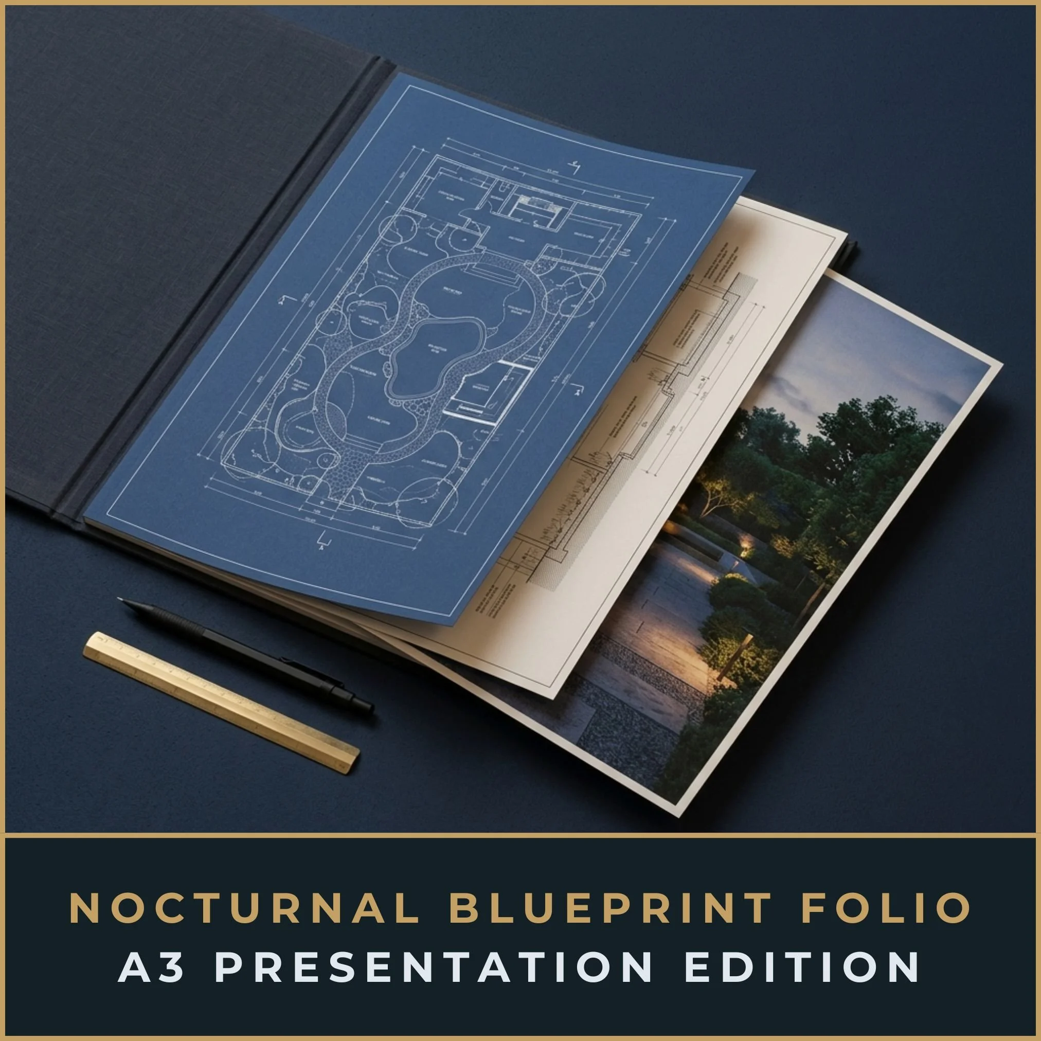 Printed Nocturnal Blueprint Folio