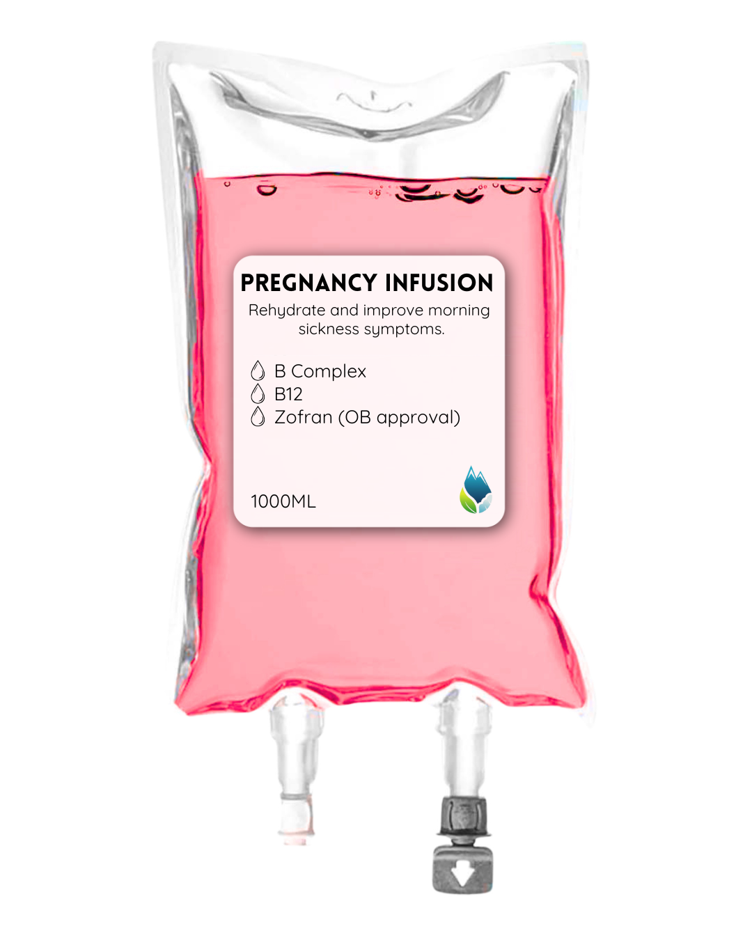 Pregnancy Infusion with ingredients B Complex, B12, and Zofran.