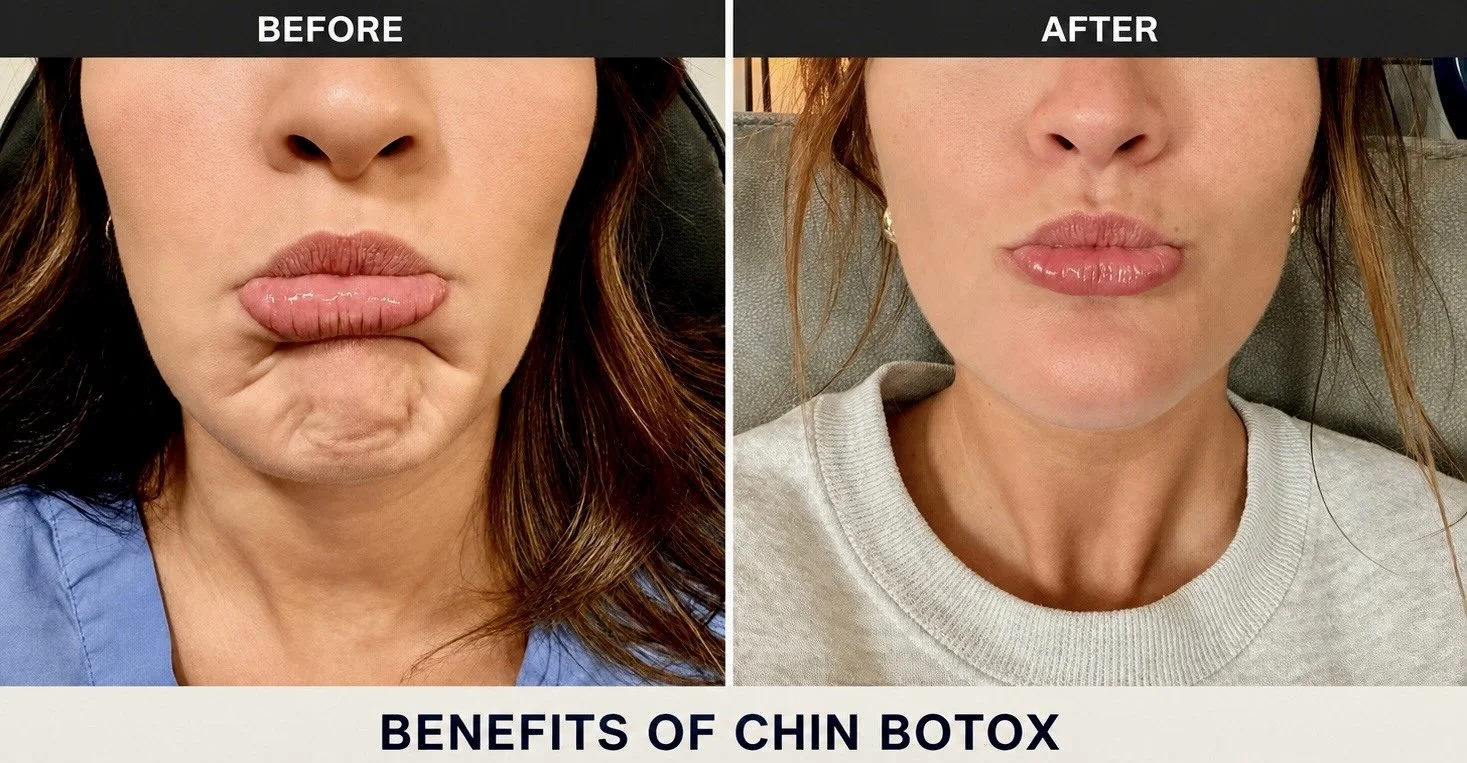 Before and after chin Botox treatment in Bridgeport, WV