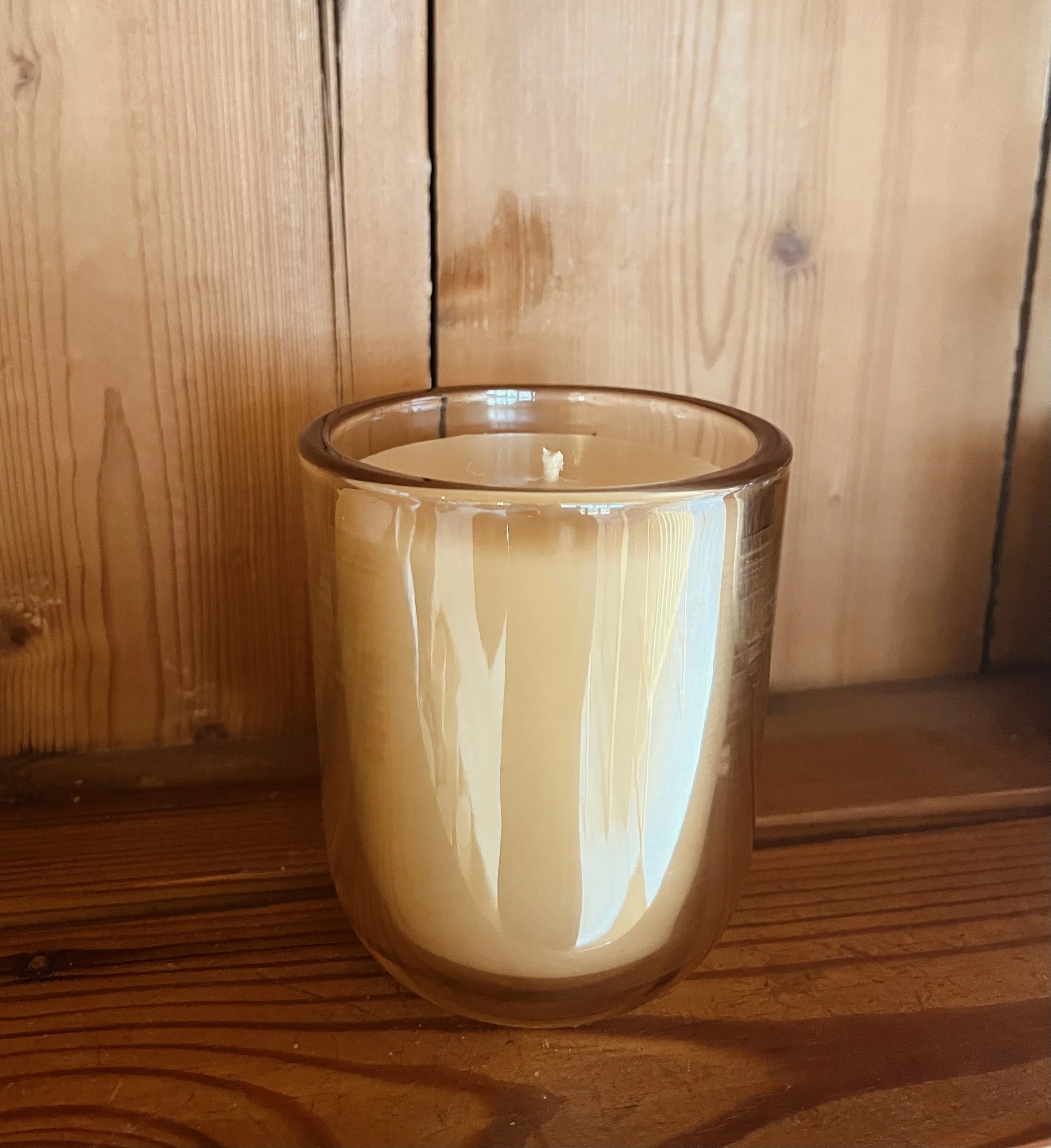 Scented Beeswax Candle, Glass Tumbler in Champagne, 10 oz