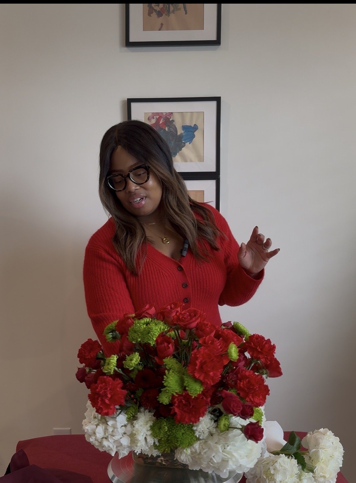 Behind the Scenes — styling and finishing a lush statement arrangement with a premium, client-ready presentation.