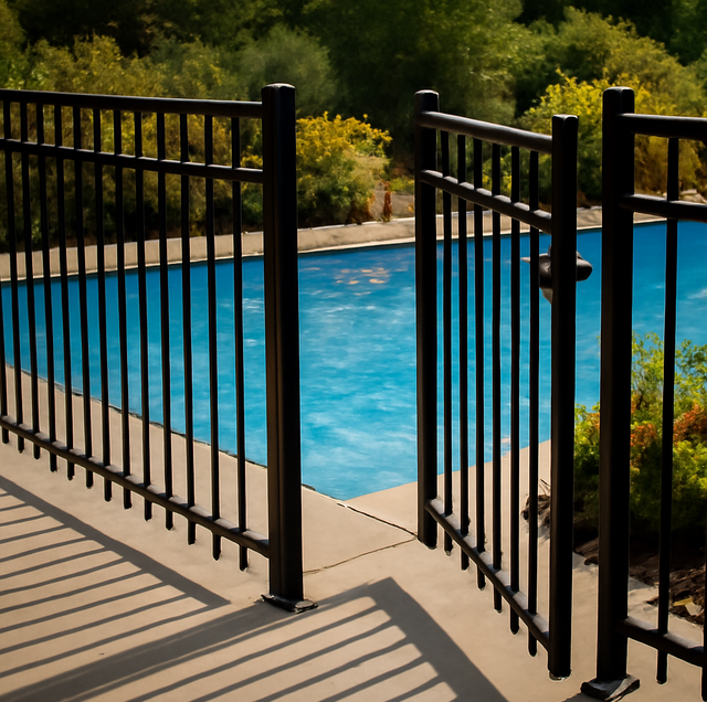 two fence sections side by side chain link vs aluminum