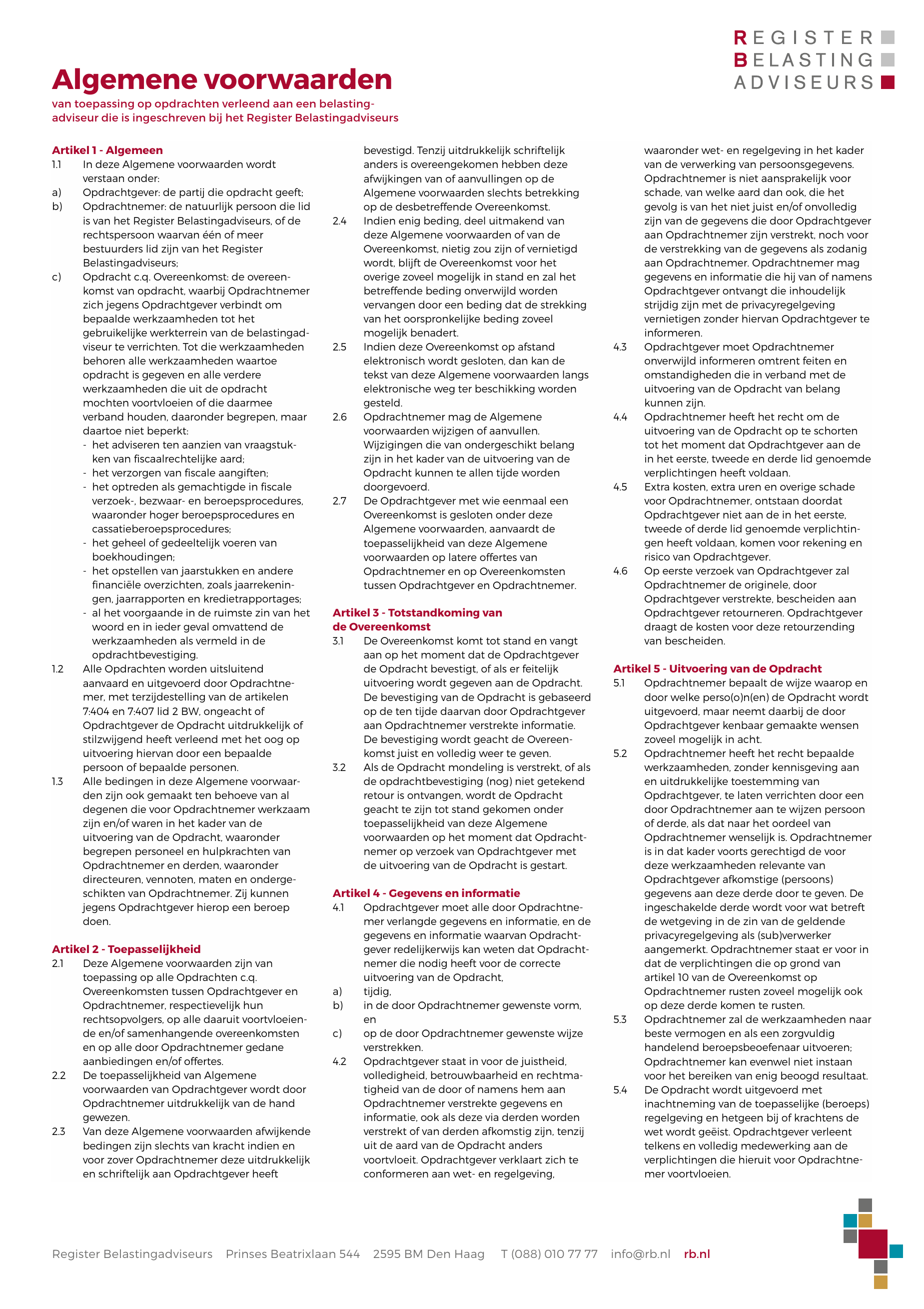 Algemene voorwaarden P1