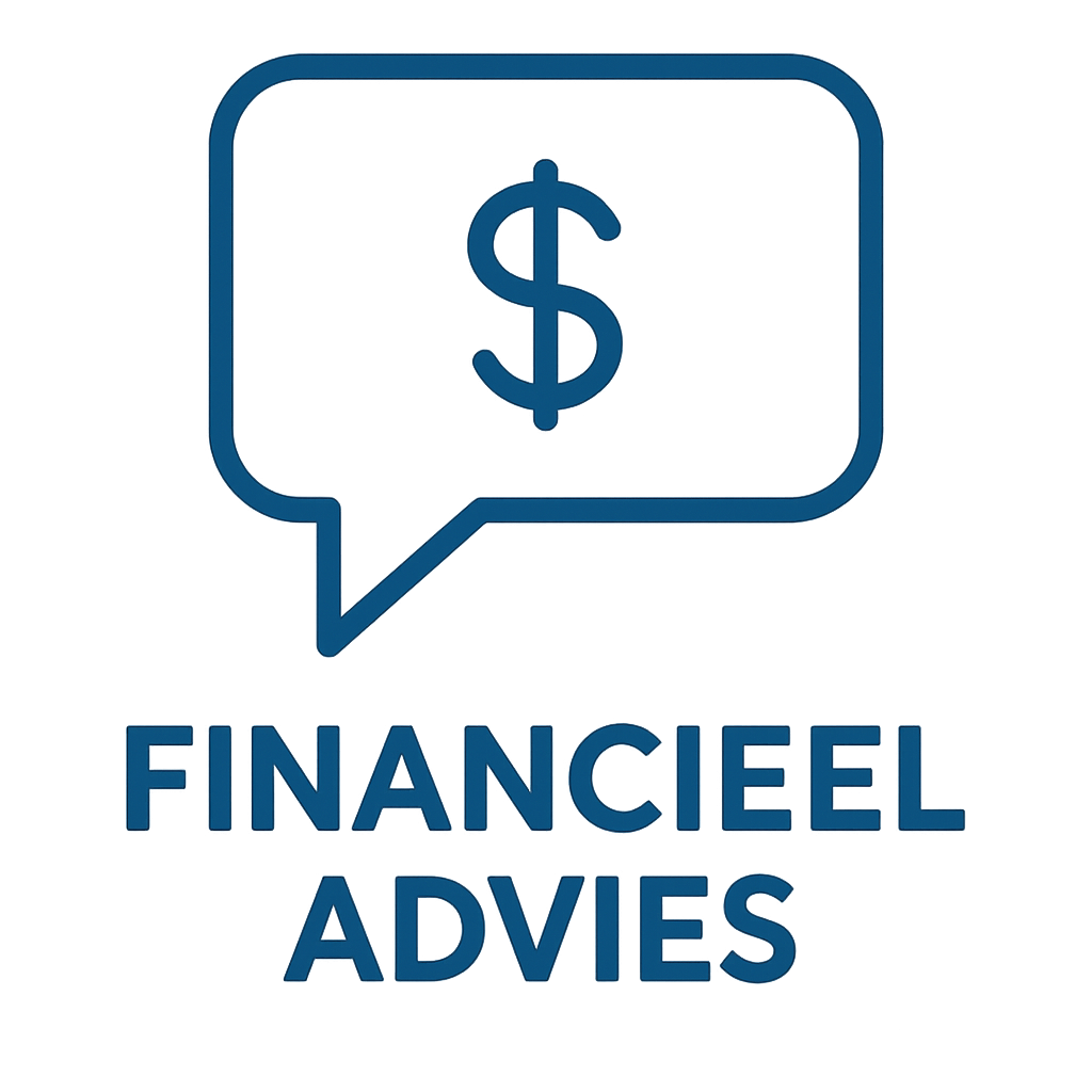 Illustratie van een spraakballon met een dollarteken en de woorden 'financieel advies' eronder.