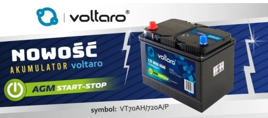 Akumuliatorius VOLTARO 70AH/720A/P+ AGM