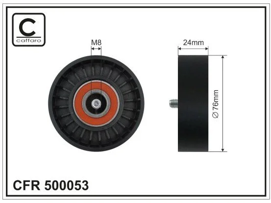 500053  caffaro kreipiantysis skriemulys, V formos rumbuotas diržas