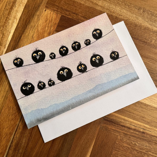 Crows on Wire 4"x 6" Cards