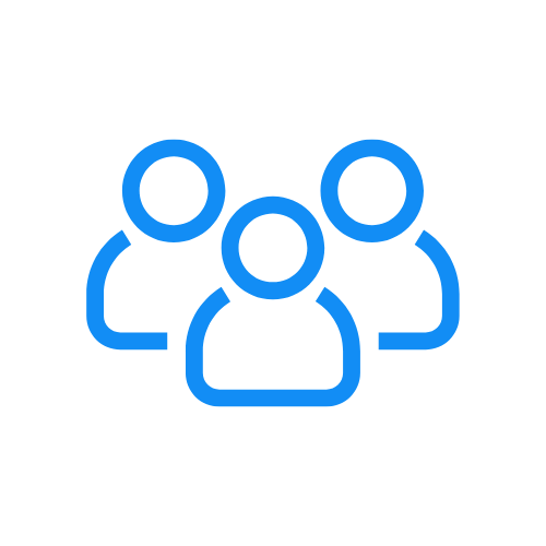 Icon of three stylized people representing a group or team.