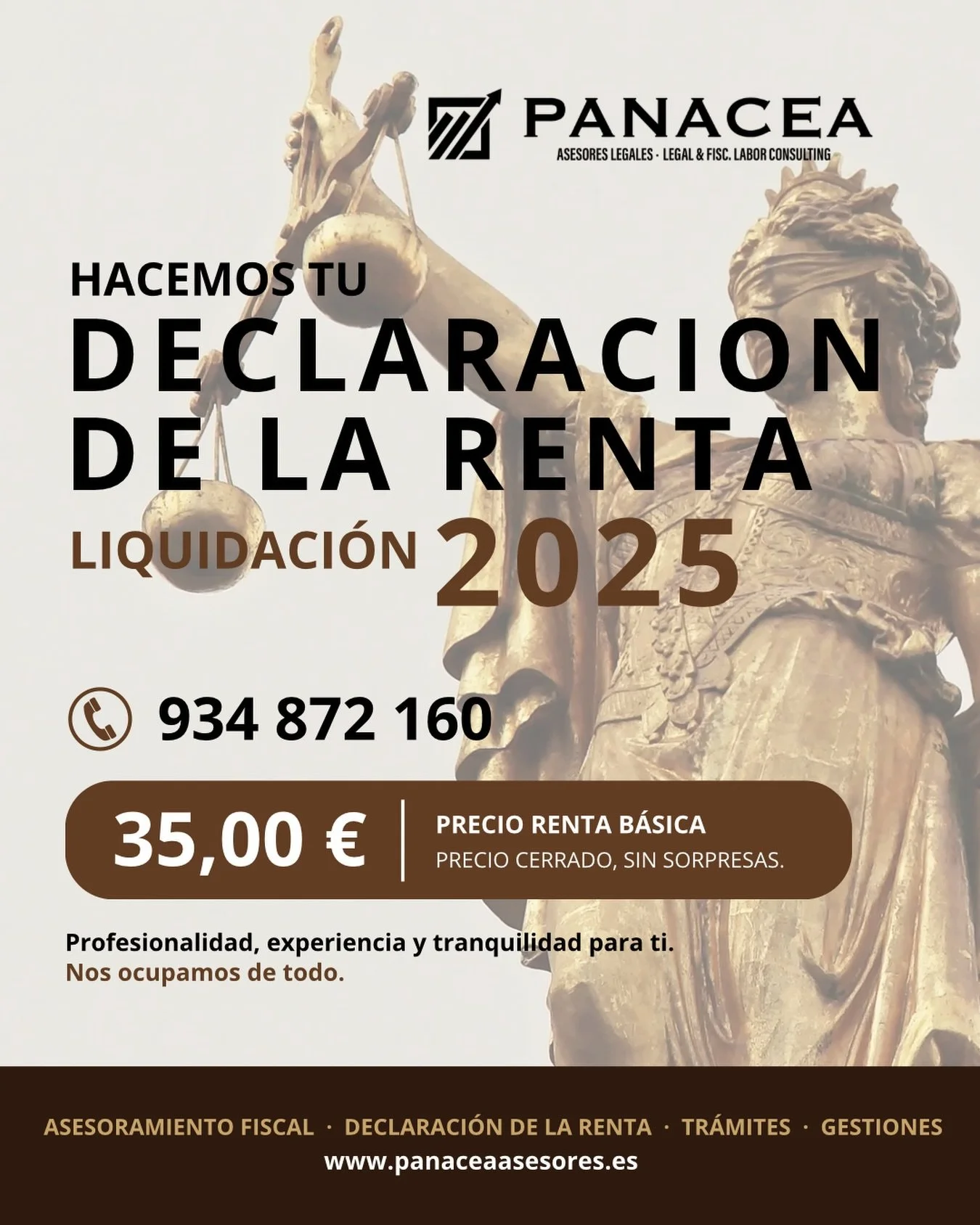 🔔 &iexcl;Declaraci&oacute;n de la Renta 2025!
&bull; Presentaci&oacute;n Renta B&aacute;sica sin complicaciones a 35,00 &euro; 

Si quieres presentar tu declaraci&oacute;n sin errores, sin estr&eacute;s, ahora es el momento de reservar tu cita.

Nue