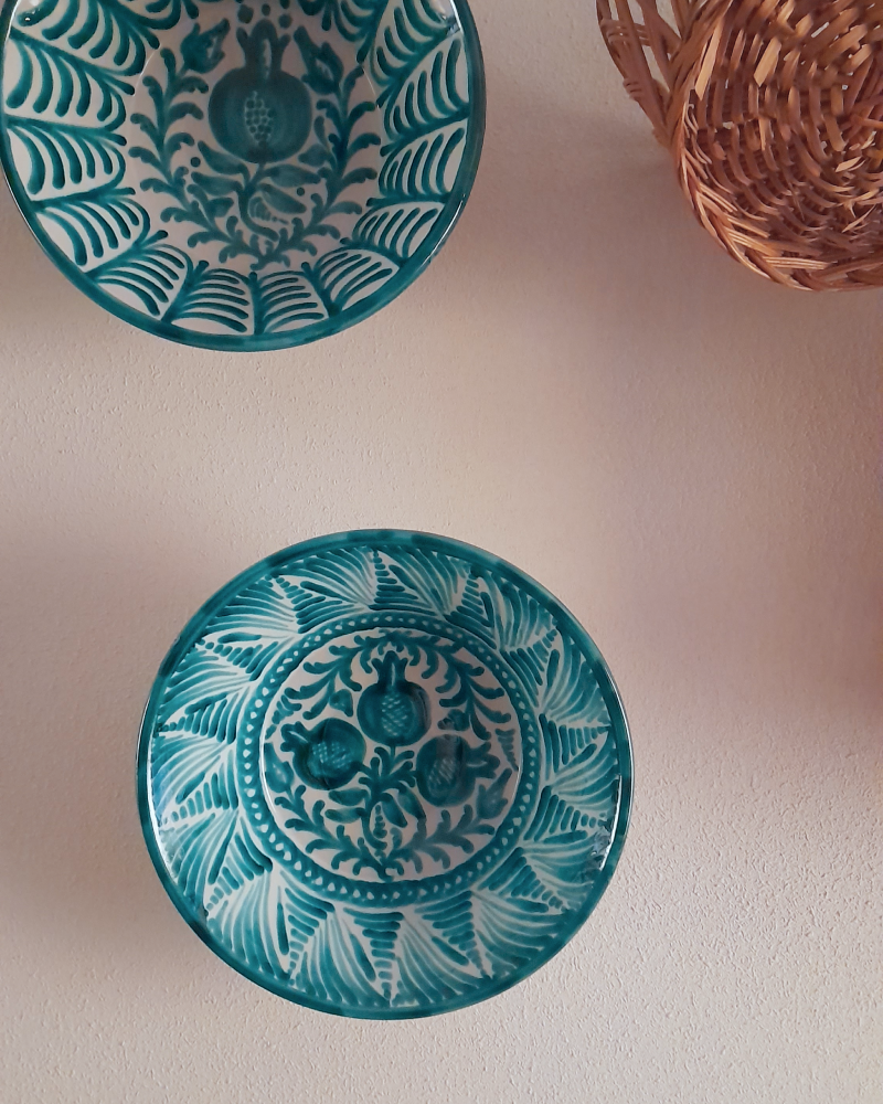 Granado Fajalauza Lebrillo Serving Bowl - Green - On Wall - CASA PLETÓRICA.png