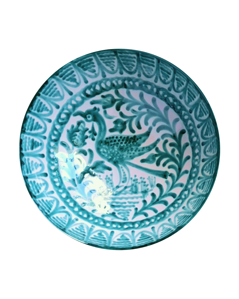 Faisán Fajalauza Round Serving Bowl in Green - CASA PLETÓRICA.png