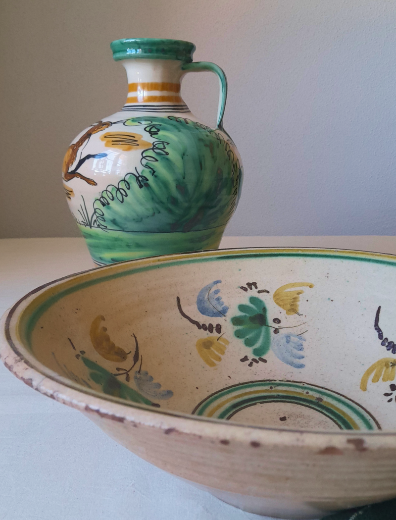 Antique Remolino Spanish Lebrillo Bowl and Jug- CASA PLETORICA.png
